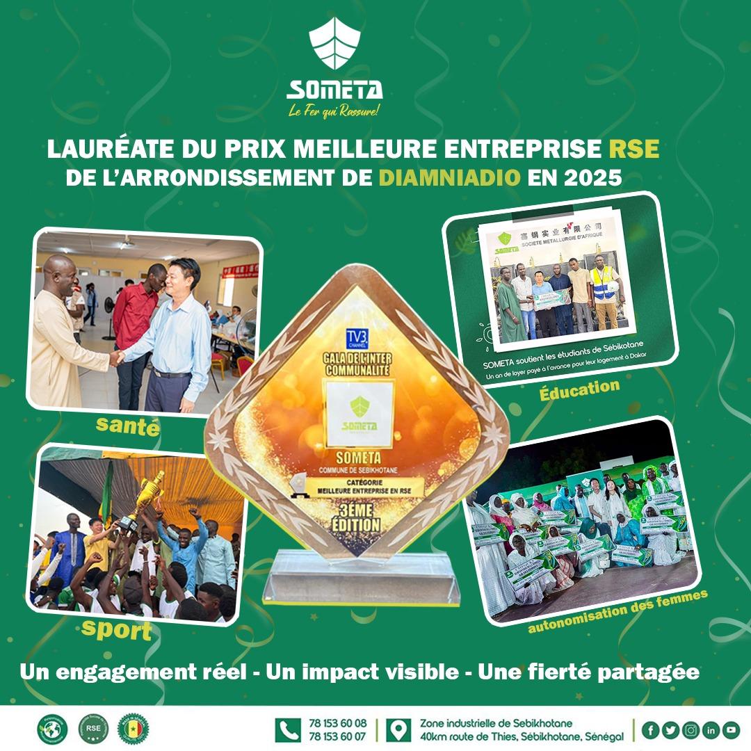 SOMETA, lauréate du Prix de la Meilleure Entreprise RSE 2025 pour la ...